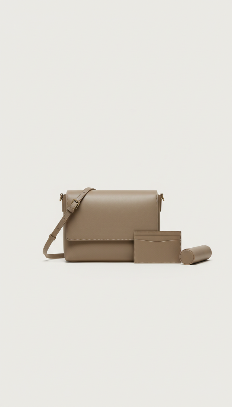 Minimalist leather shoulder bag