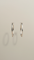 Delicate recycled silver hoop earrings